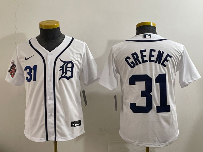 Youth 2025 Detroit Tigers #31 Greene White Game Nike MLB Jersey style 8
